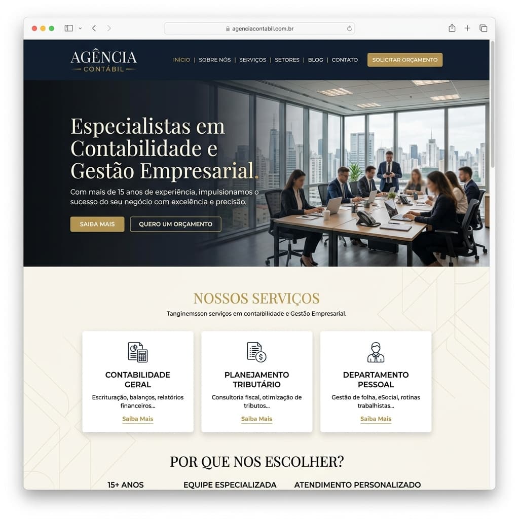 Agência Contábil — homepage do site redesenhado